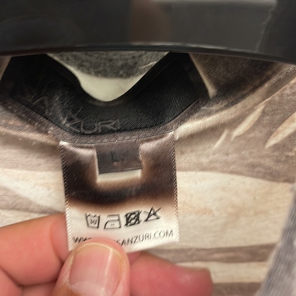 Ami Sanzuri printed  crop polo shirt Large mens - Picture 2 of 7